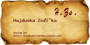 Hajduska Zsóka névjegykártya